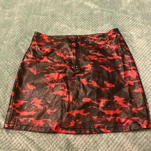 High Waist Faux Leather Skirt